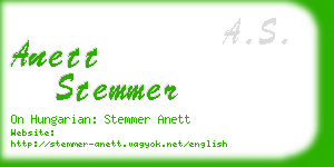 anett stemmer business card